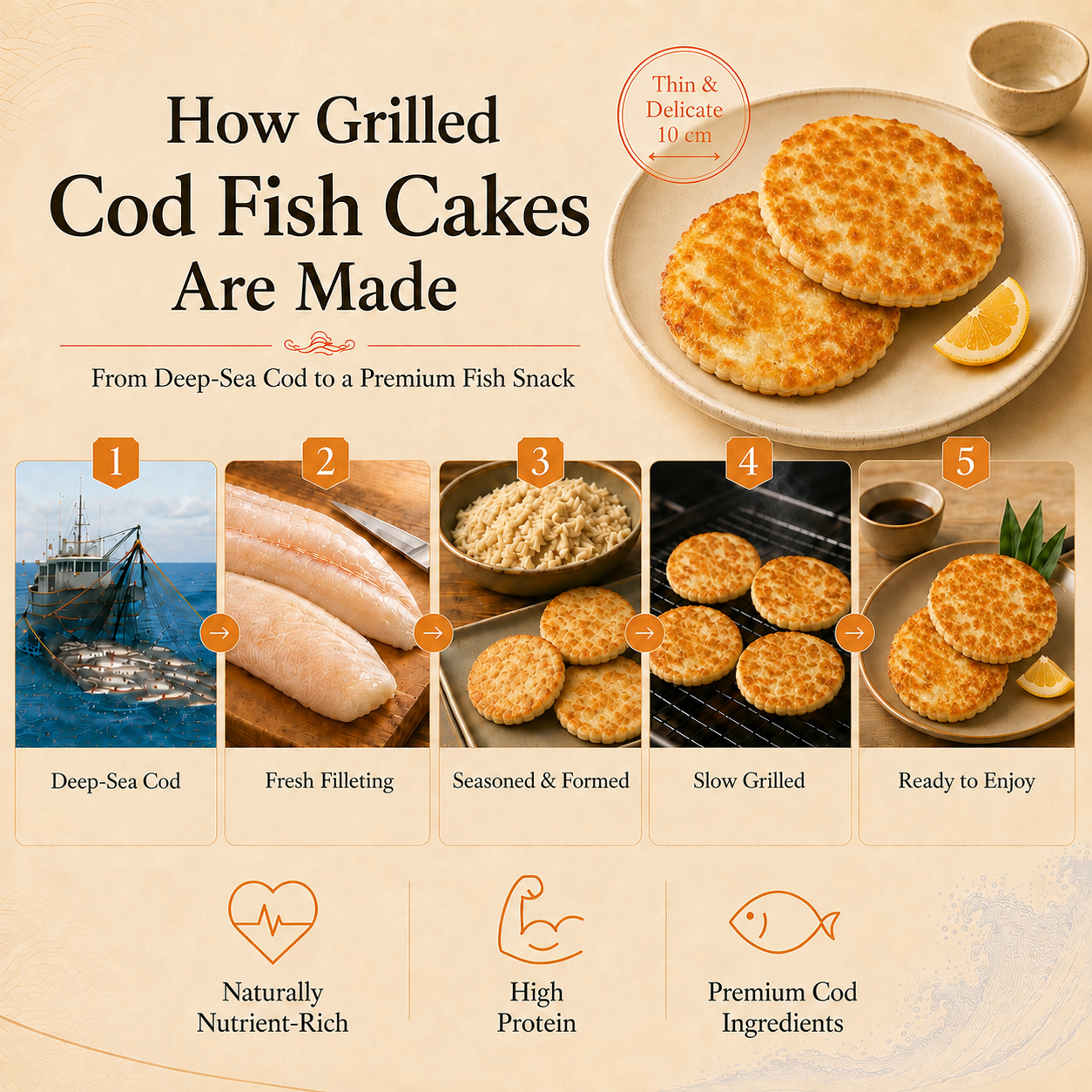 Premium Baked Cod Slices-High-Quality Protein from Premium Deep-Sea Cod-EDC