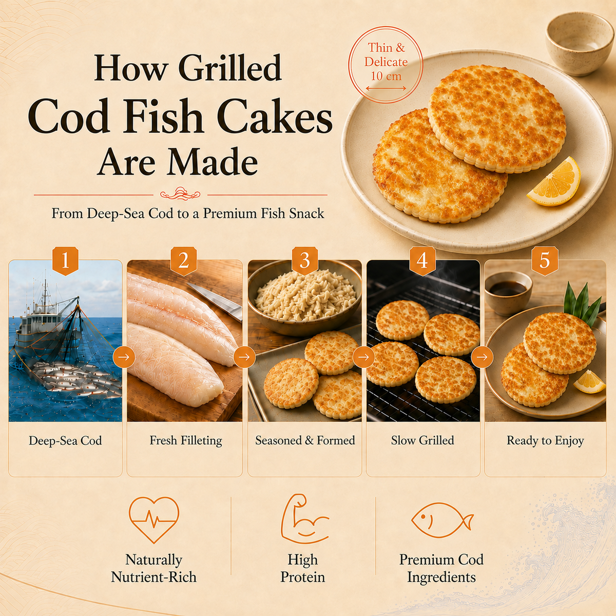 Premium Baked Cod Slices-High-Quality Protein from Premium Deep-Sea Cod-EDC