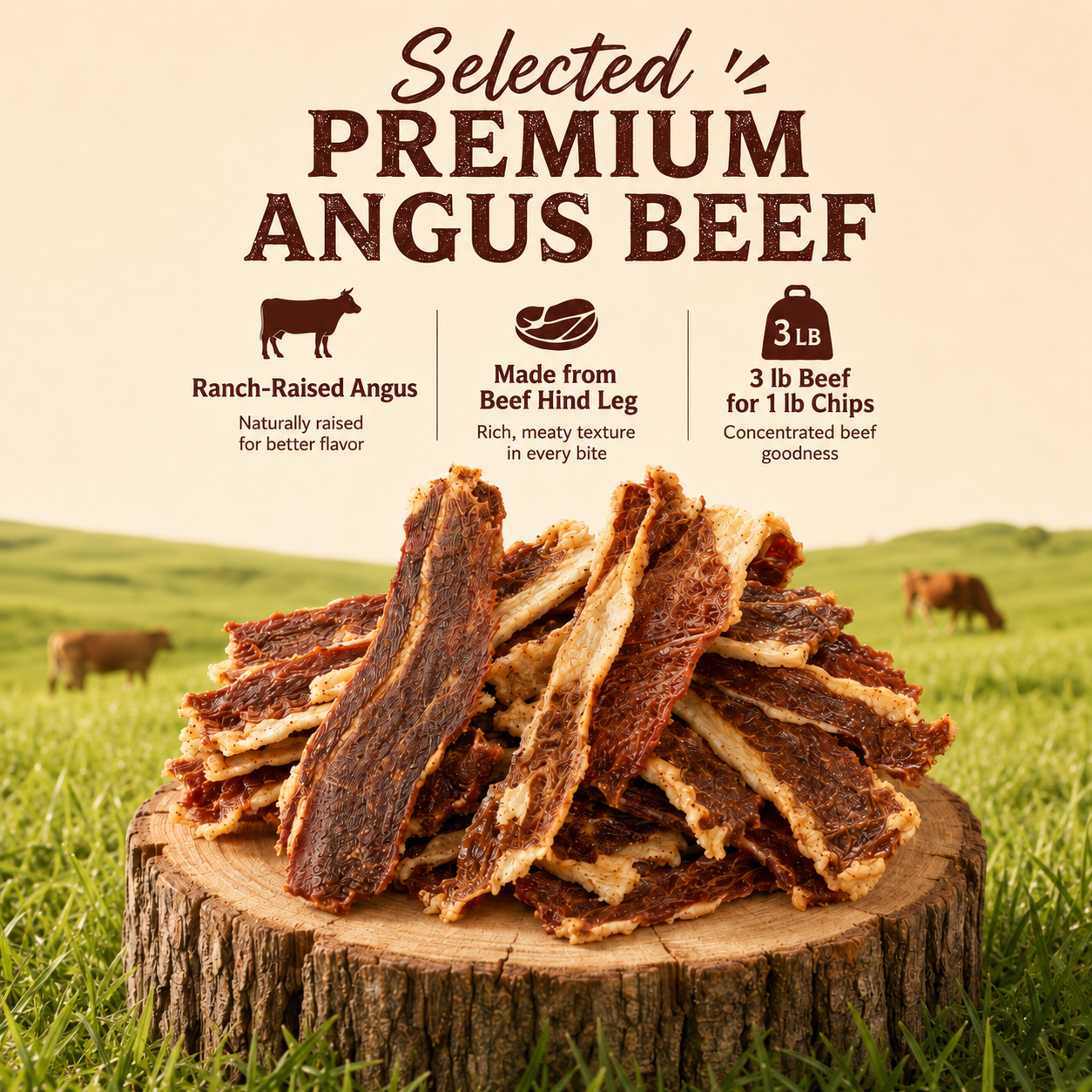 Crispy Angus Beef Chips-Premium Angus Beef-High Protein-Ultra Crispy-EDC