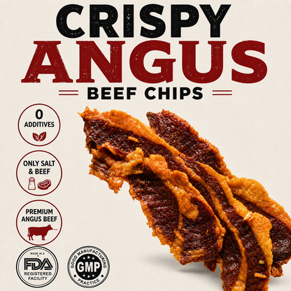 🐄 Angus Beef Crisps – Zero Fat, Zero Sugar, Zero Additives | High Protein Healthy Snack-EDC