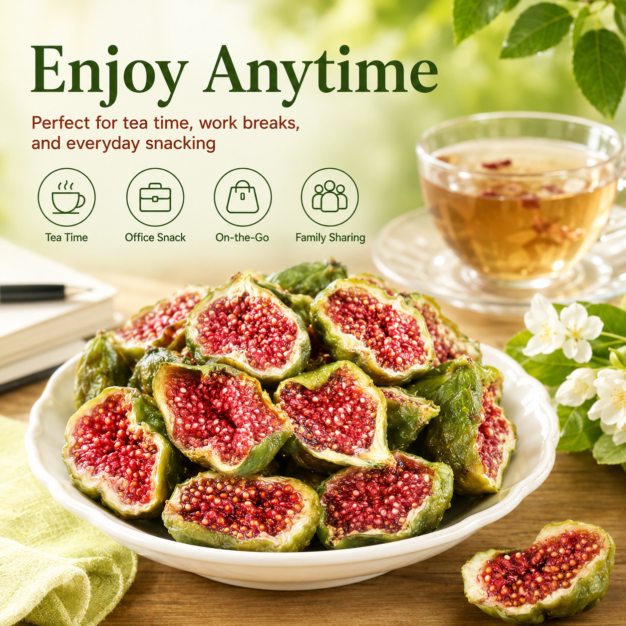 Natural Sun-Dried Fig Snacks | Cardiovascular & Heart Health Support | Daily Wellness-EDC