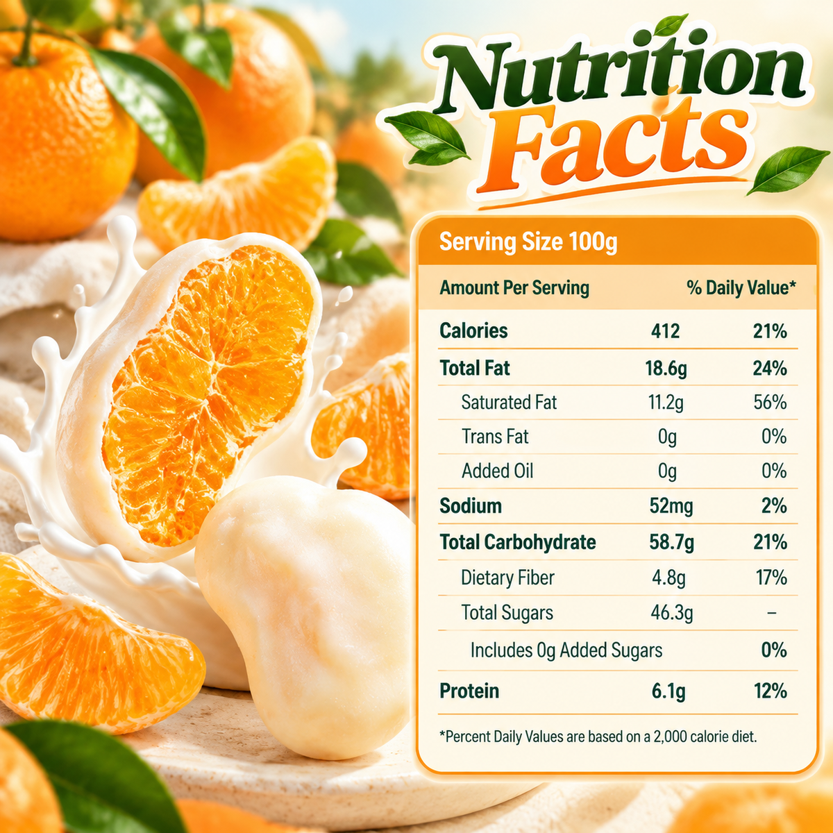 Premium California Mandarin Greek Yogurt Bites-WHM
