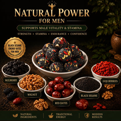 Black Sesame Power Bites: Ignite Your Male Vitality & Peak Performance-EDC