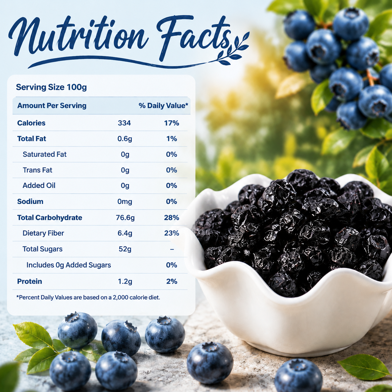 Premium Unsweetened Dried Wild Blueberries from Canada | Antioxidant Superfood Snacks-EDC