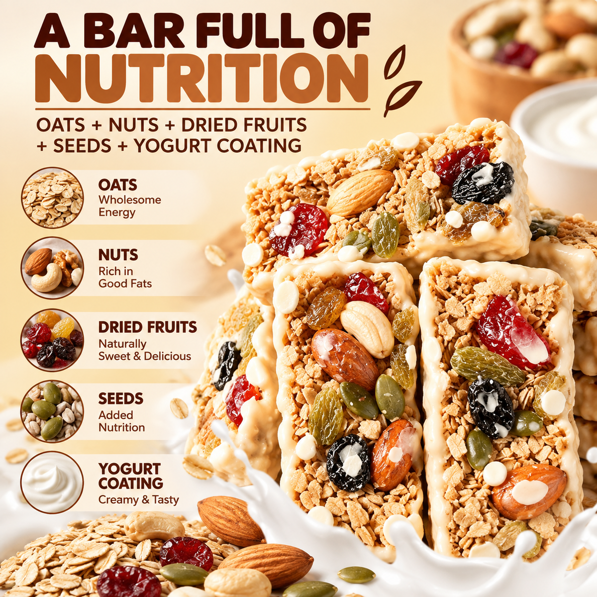 High-Protein Real Oats & Nuts Bars | No Added Sugar-WHM