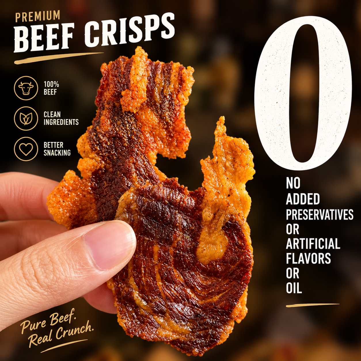 Premium Crispy Beef Bites – High-Protein Savory Snack-EDC