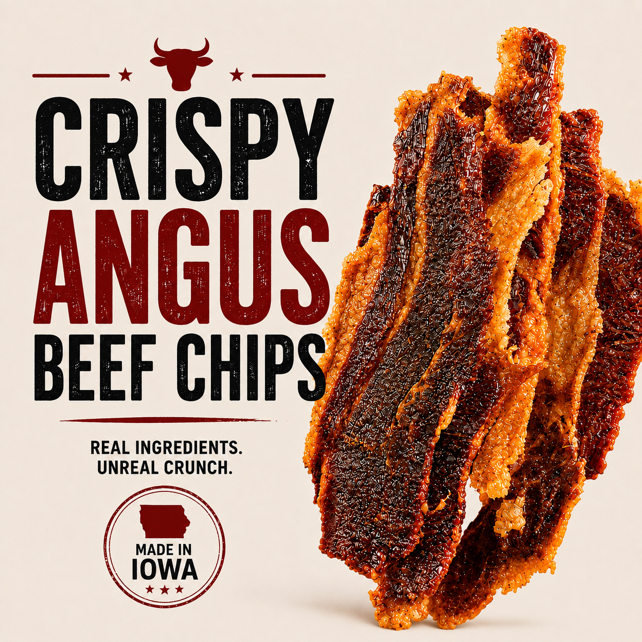 🐄 Angus Beef Crisps – Zero Fat, Zero Sugar, Zero Additives | High Protein Healthy Snack-EDC