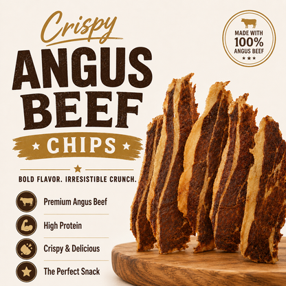 Crispy Angus Beef Chips-Premium Angus Beef-High Protein-Ultra Crispy-EDC