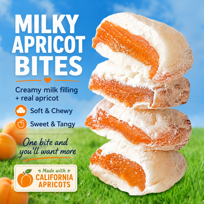 Creamy Apricot Bites - Soft & Chewy Milk-Filled California Apricot Snacks-EDC