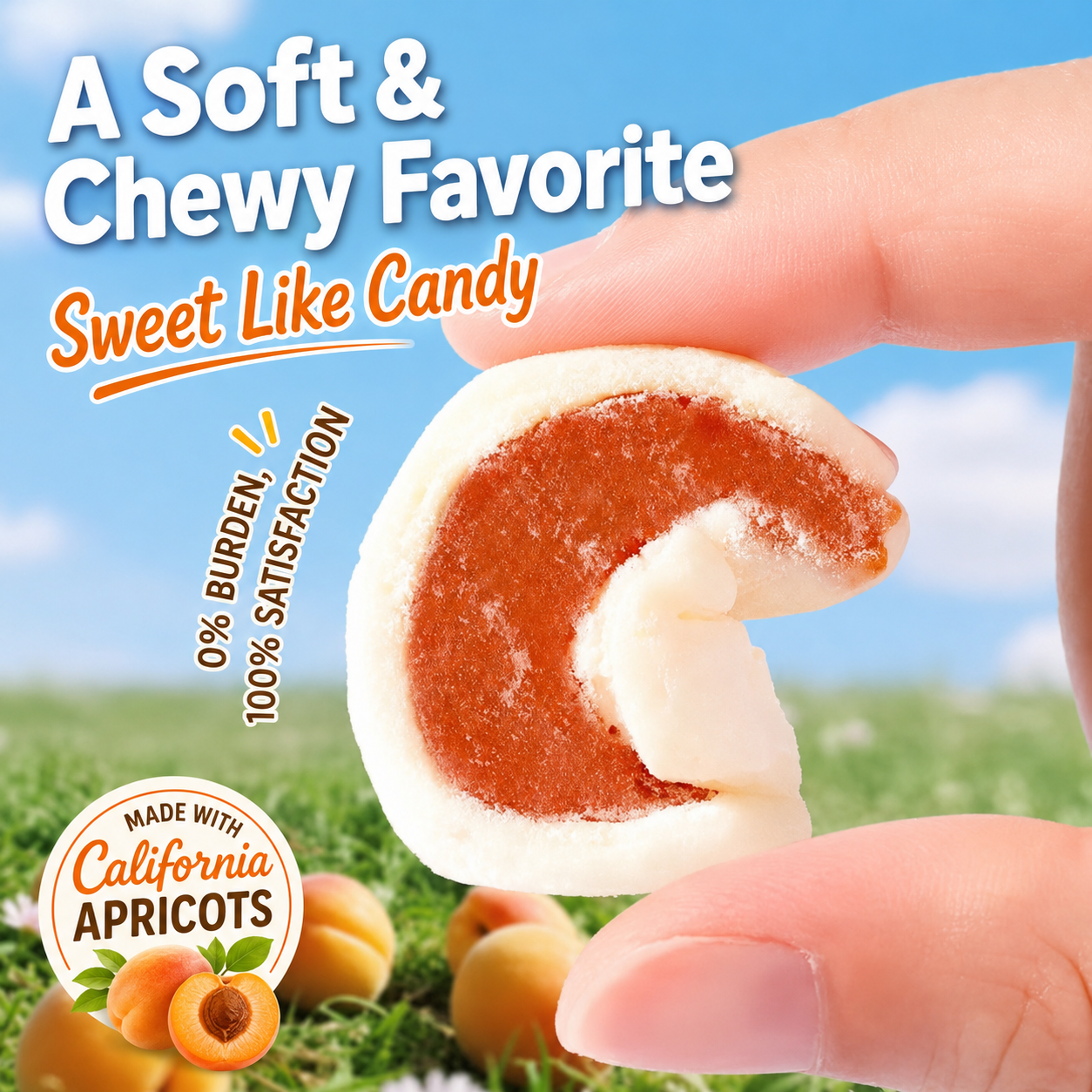 Creamy Apricot Bites - Soft & Chewy Milk-Filled California Apricot Snacks-EDC