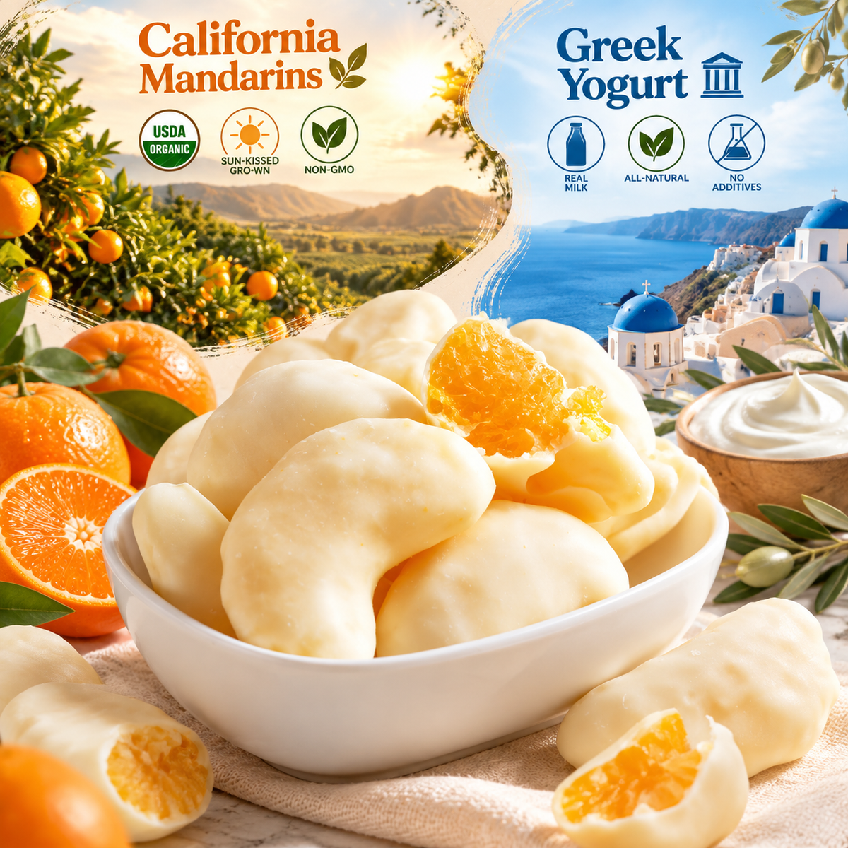 Premium California Mandarin Greek Yogurt Bites-WHM