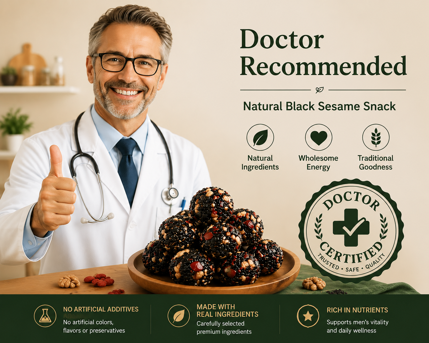 Black Sesame Power Bites: Ignite Your Male Vitality & Peak Performance-EDC