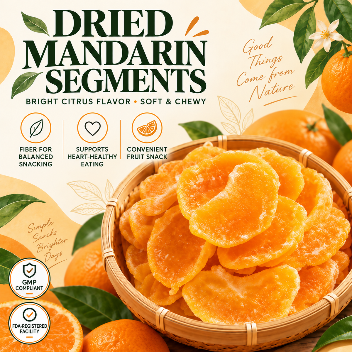 Dried Mandarin Segments – Sweet Taste, Steady Energy, Heart-Friendly-OUO