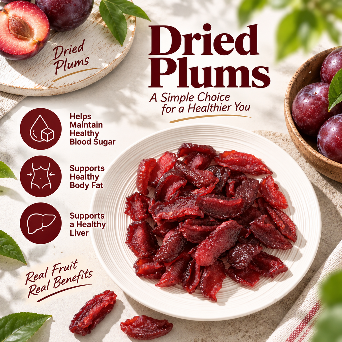 Naturally Sweet Dried Plums – Soft, Chewy & Satisfying-EDC