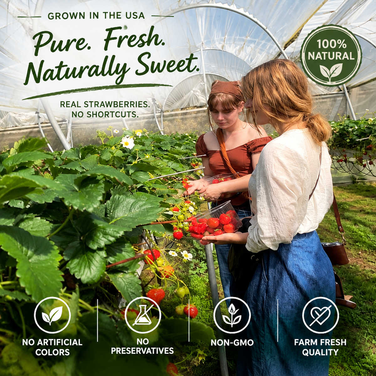 Naturally Sweet Freeze-Dried Strawberries – Crispy, Rich Berry Flavor & Delicious. Pure & Natural, No Additives.——GTR