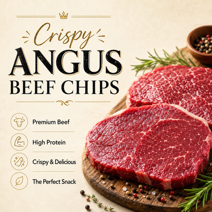 Crispy Angus Beef Chips-Premium Angus Beef-High Protein-Ultra Crispy-EDC