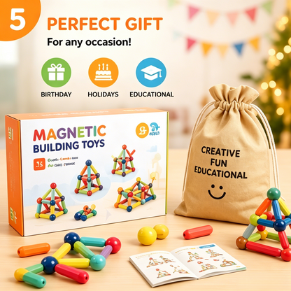 🧲 Magnetic Building Sticks for Kids - 3+ Age STEM Educational Toys