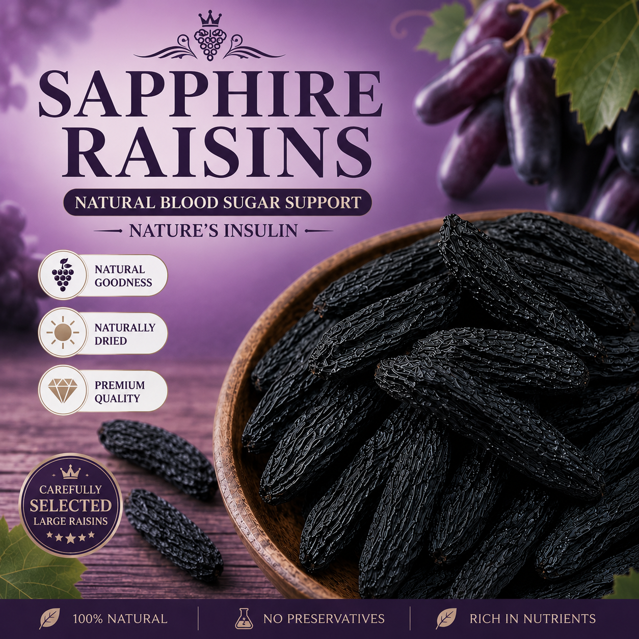 Support Healthy Blood Sugar Balance Naturally with Sapphire Raisins-EDC