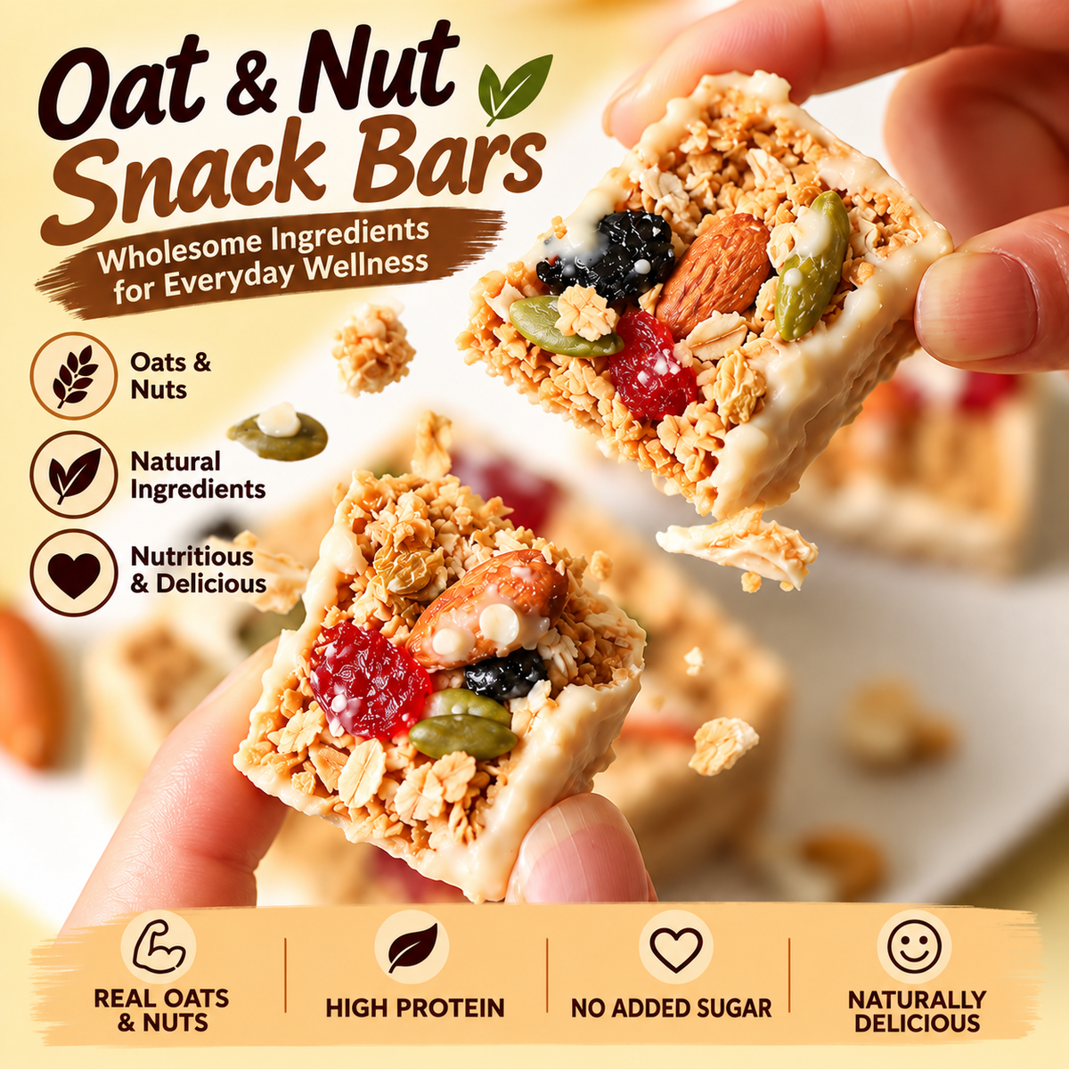 High-Protein Real Oats & Nuts Bars | No Added Sugar-WHM