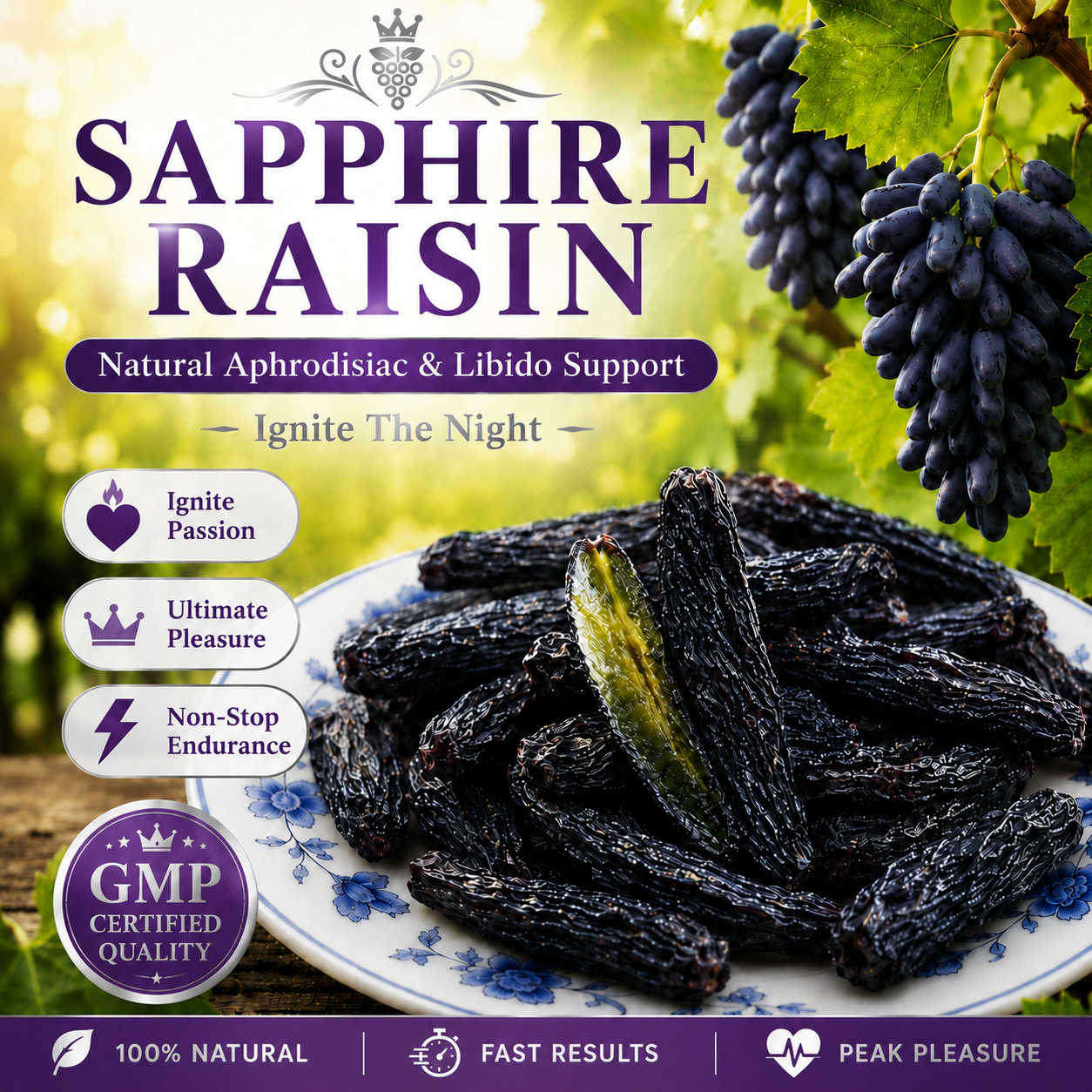 【100% Natural】Turpan Sapphire Raisins Turpan Blue Raisins-EDC