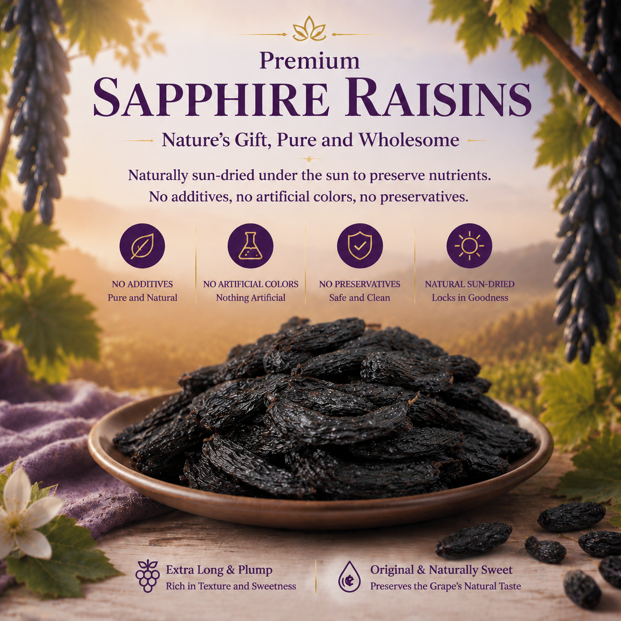 Support Healthy Blood Sugar Balance Naturally with Sapphire Raisins-EDC