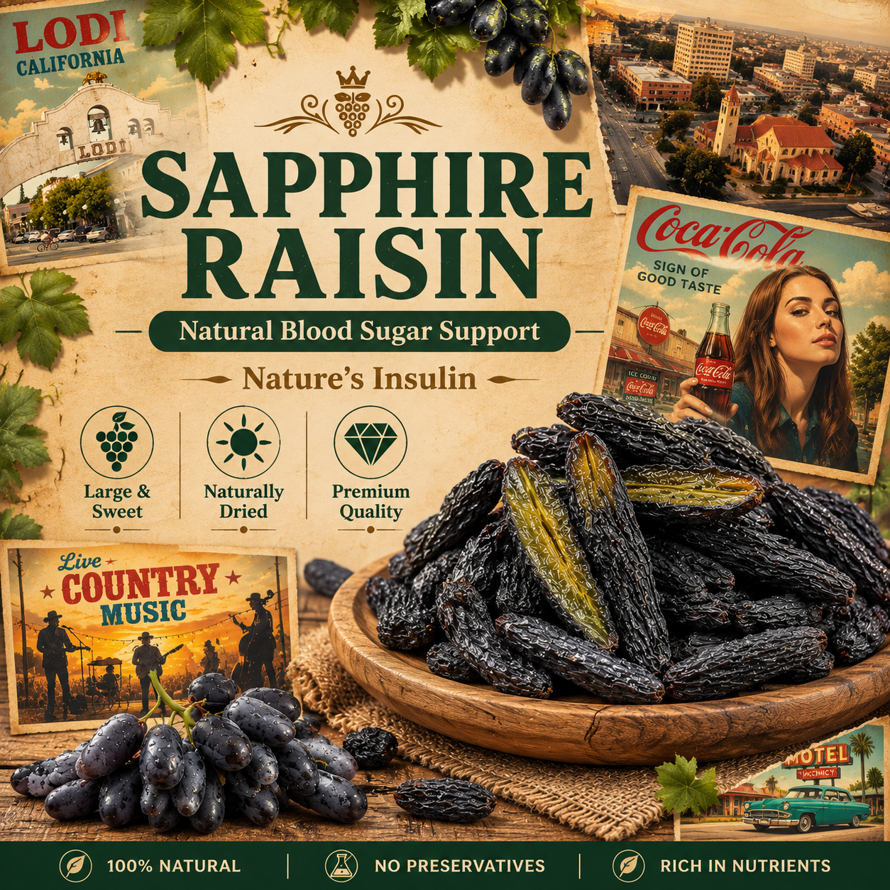 Sapphire Raisins Naturally Sweet. Naturally Balanced.——EDC