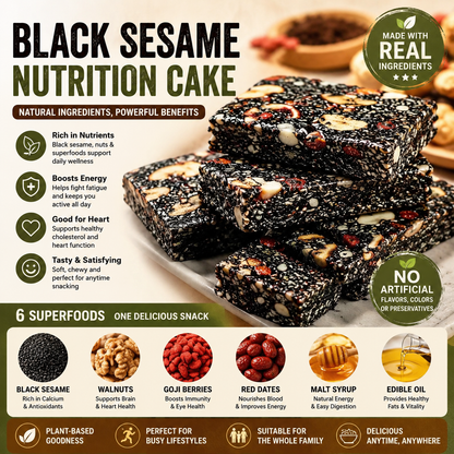 Naturally Sweet Black Sesame Snack Bars | Soft & Chewy • Packed with Nuts • Family Favorite-OKN