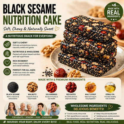 Naturally Sweet Black Sesame Snack Bars | Soft & Chewy • Packed with Nuts • Family Favorite-OKN