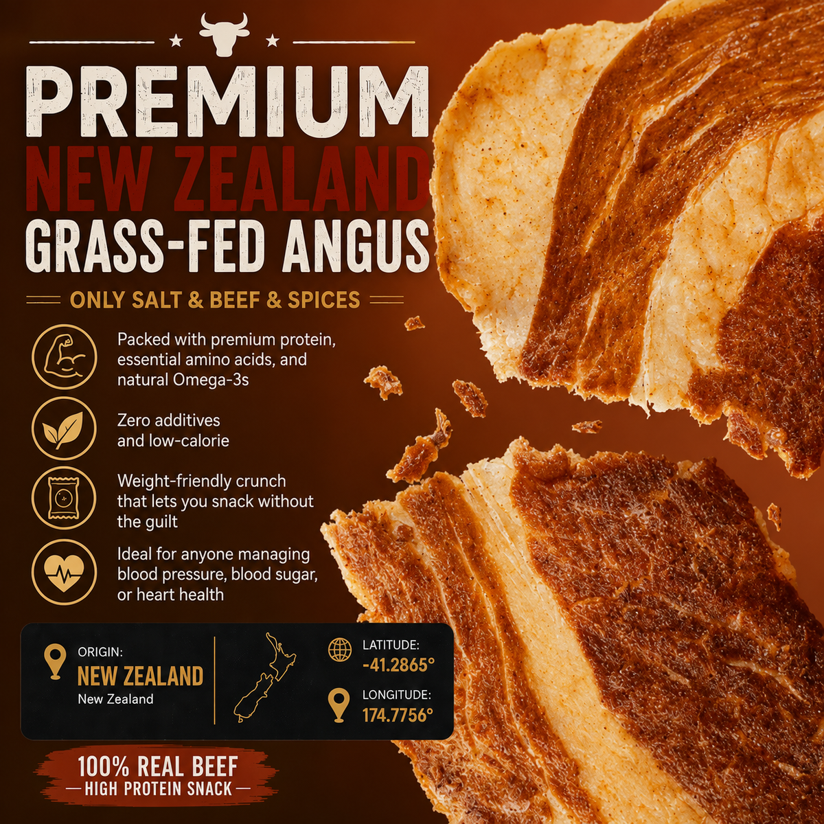 Beef Brisket Crisps: Zero Fat • Zero Sugar • No Additives — Ideal for anyone watching blood pressure, blood sugar, or heart health--EDC