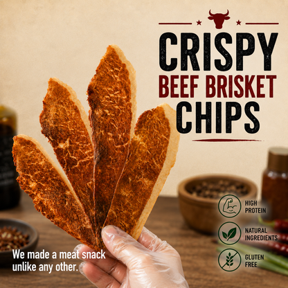 Beef Brisket Crisps: Zero Fat • Zero Sugar • No Additives — Ideal for anyone watching blood pressure, blood sugar, or heart health--EDC
