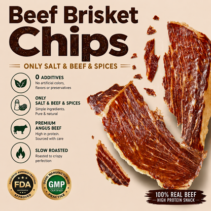 Beef Brisket Crisps: Zero Fat • Zero Sugar • No Additives — Ideal for anyone watching blood pressure, blood sugar, or heart health--EDC