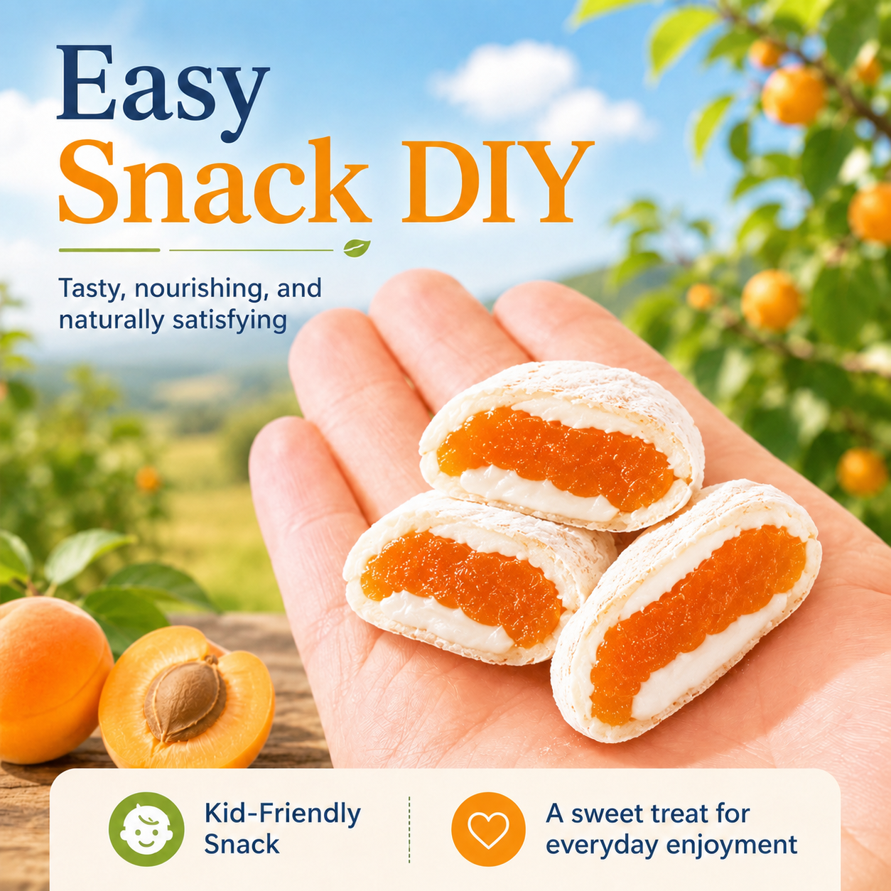 Creamy Apricot Bites - Soft & Chewy Milk-Filled California Apricot Snacks-EDC