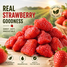Premium Organic Dried Strawberries | No Sugar Added, Sulfite-Free | Naturally Sweet & Chewy | 100% Pure Fruit-WHM