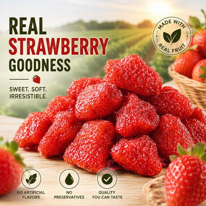Naturally Sweet Dried Strawberries – Soft, Fruity & Delicious-EDC