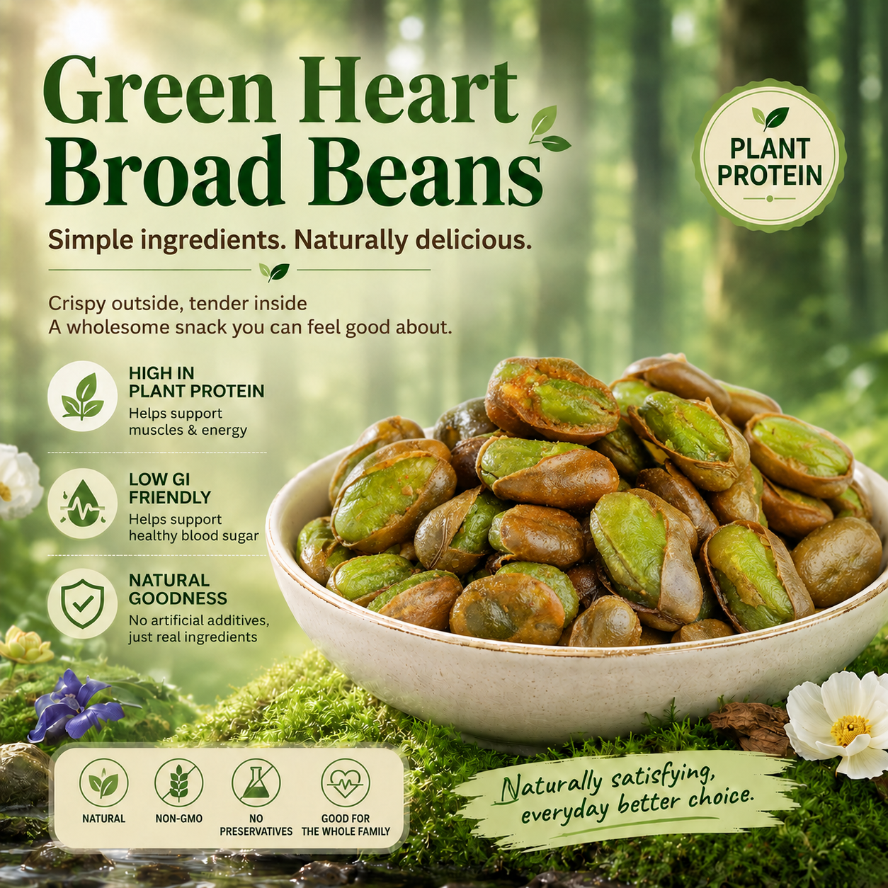 Irresistibly Crunchy & Tasty – Green Heart Broad Beans with Blood Sugar Benefits-EDC