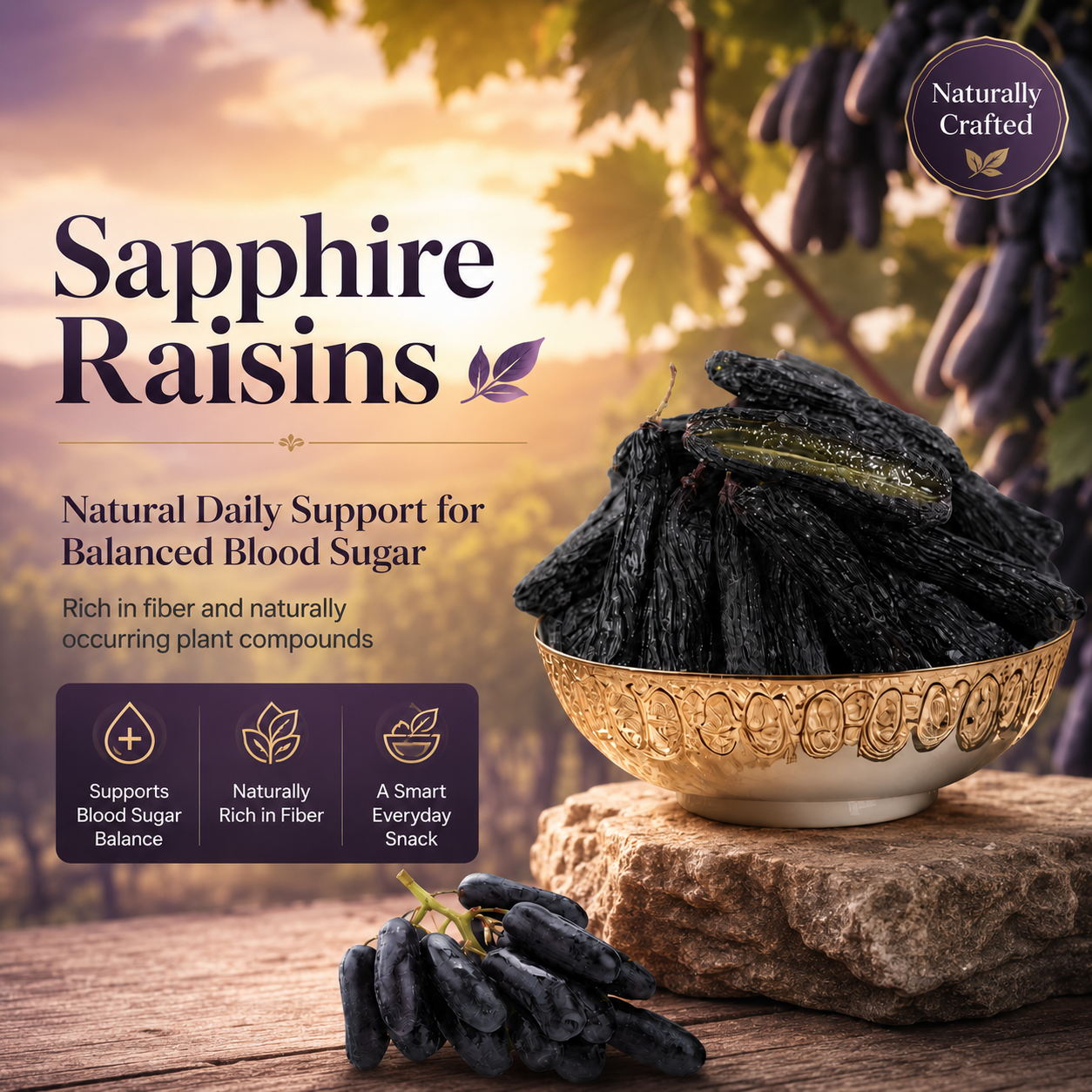 Support Healthy Blood Sugar Balance Naturally with Sapphire Raisins-EDC