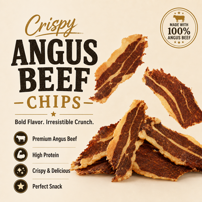 Crispy Angus Beef Chips-Premium Angus Beef-High Protein-Ultra Crispy-EDC