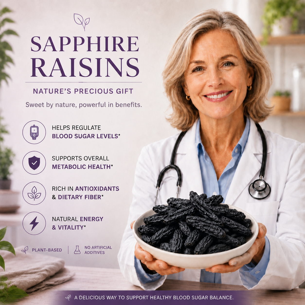 Support Healthy Blood Sugar Balance Naturally with Sapphire Raisins-EDC